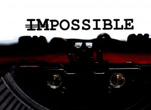 48324488 - impossible but possible written with black ink with the typewriter